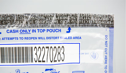 Cash Deposit Bag Serial Number